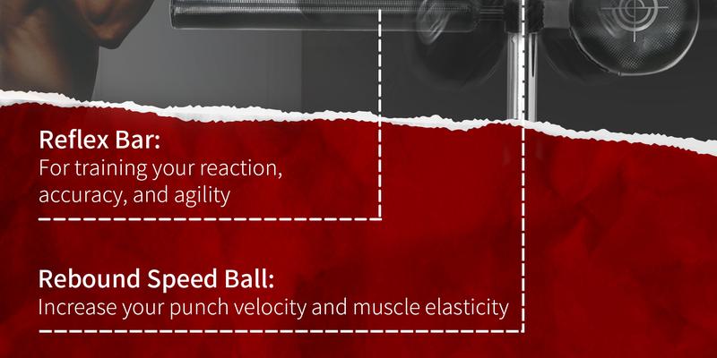 Soozier Free Standing Boxing Bag with Stand, Punching Speed Bag Reaction Bar Challenge with Suction Cups, 64-81in Adjustable Height for Teenagers and Adults, Black