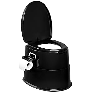 VINGLI Portable Toilet | Indoor Outdoor Commode w/Detachable Inner Bucket & Removable Paper Holder, Lightweight & Compact for Camping, Boat, Van, Emergency Use