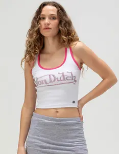 VON DUTCH Rhinestone Womens Tank Top