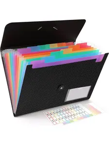 Expanding File Folder, Accordion File Organizer with 13 Pockets for A4/Letter Sized Paper, Accordion Folder with Labels - Document Receipt Organizer for Office, School, Home