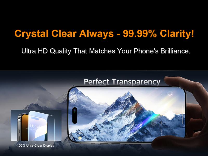 [2PCS] One Fish Luxury Privacy Screen Protector for iPhone,Samsung -Crystal Clear, Fingerprint Proof, Scratch Resistant, Plasma Plating Process