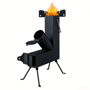 Portable Rocket Stove for Camping, Wood Burning Outdoor Stove for Cooking Picnic Backyard Hiking