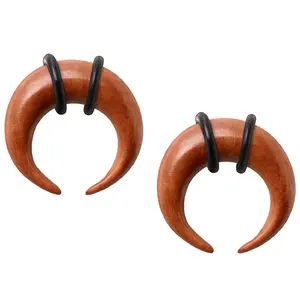 Organic Sawo Wood Pincher Taper Plugs with O Rings
