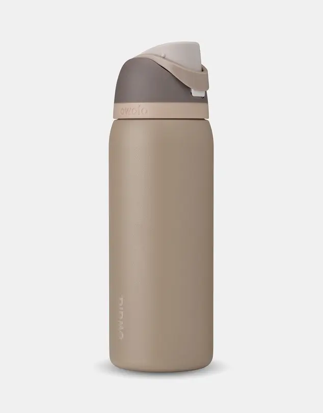 Owala Beige Insulated Water Bottle – Neutral Tone, Leak-Proof, Built-In Straw, Minimal Design 24/32oz