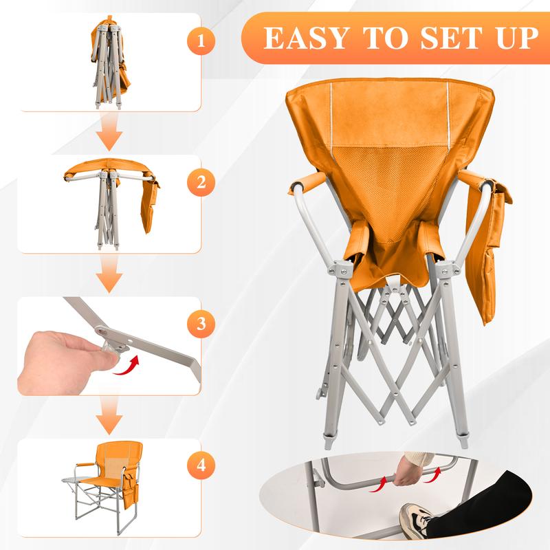 Portable Outdoor Chair with Side Table & Cup Holder for Camping Beach Games Waterproof Fabric Rust Resistant Frame Fold & Go in 2 Seconds Portable Outdoor Chair with Side Table & Cup Holder for Camping Beach Games Waterproof Fabric Rust Resistant Frame Fold & Go in 2 Seconds