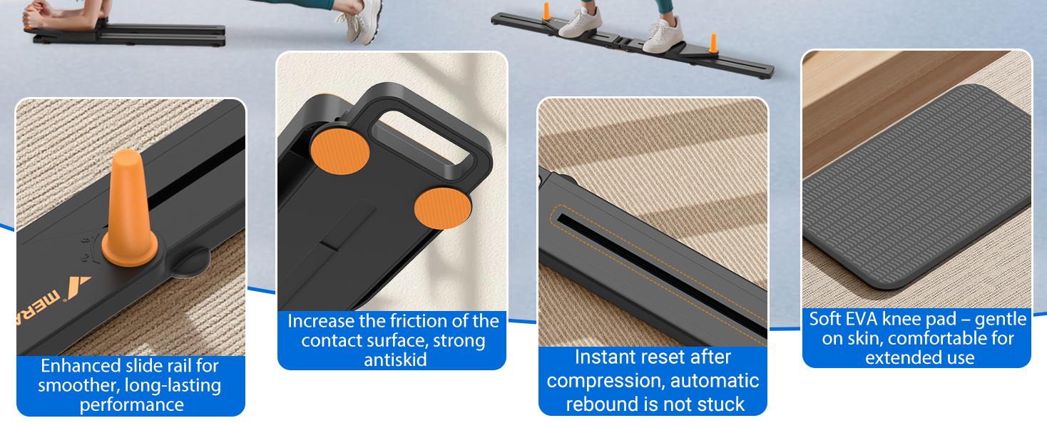 【Live Only】Merach Multi-functional Adjustable Ab Exercise Board, Split Ab Slide Roller Board, Home Pilates Reformer with Knee Mat for Home Gym Core & Ab Strength Training, Abdominal Crunch Machine, TikTokShopBlackFriday SpringStatements