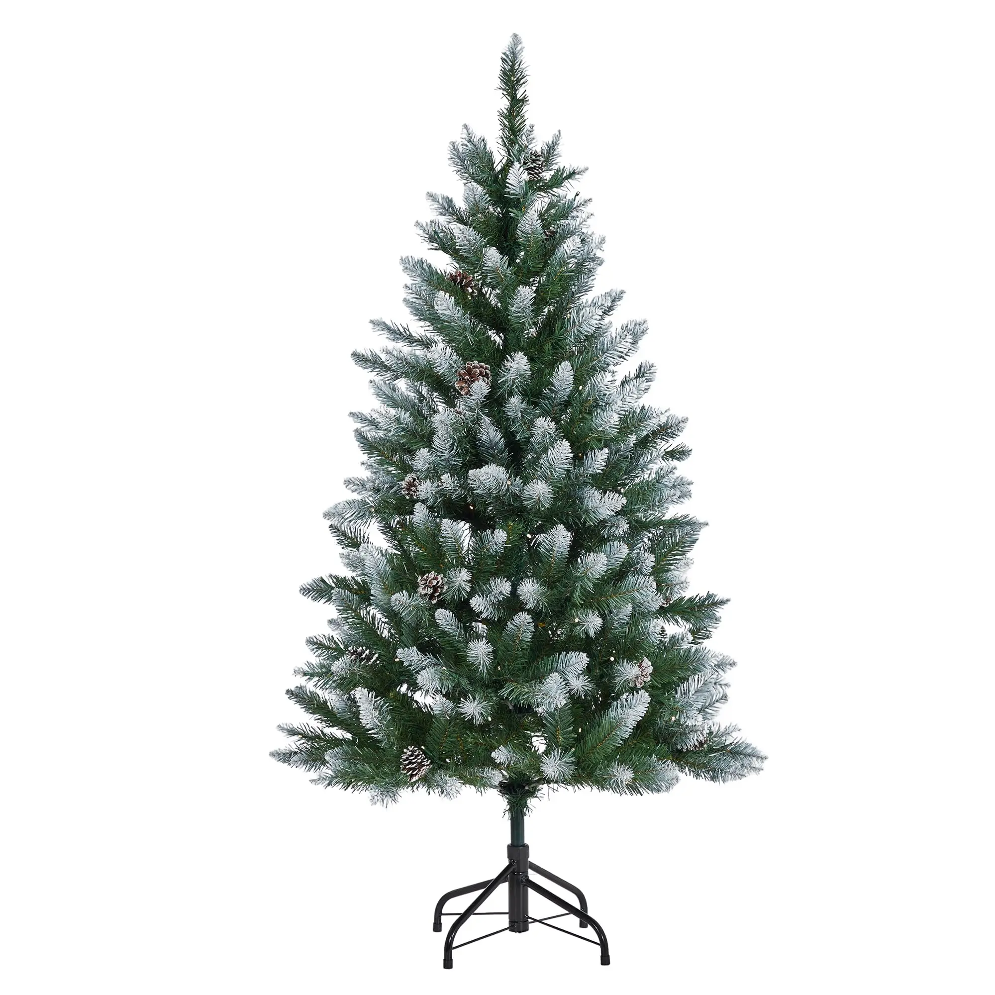6FT Christmas Tree, 500 Realistic Branch Tips, Pre-Lit with 200 LED Lights, Easy Assembly Metal Stand for Home, Office & Party Decorations
