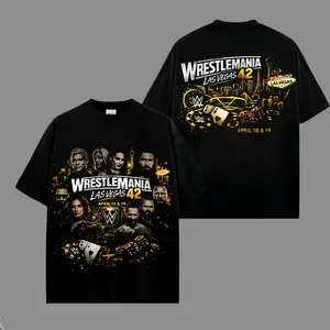 Wrestle Mania Lasvegas 42 WWE Legend Premium Wrestling T Shirt 100% Cotton T-Shirt The Charismatic Army, Team Xtreme Shirt, WWE Fans Shirt, WWE Event Outfit
