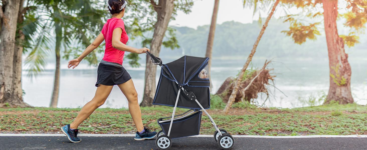 Pet Stroller for Dogs and Cats, Foldable, Lightweight and Durable, Ideal for Small to Medium Pets, Includes Storage Basket and Cup Holders Pet Stroller for Dogs and Cats, Foldable, Lightweight and Durable, Ideal for Small to Medium Pets, Includes Storage Basket and Cup Holders