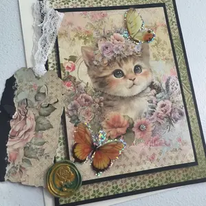 “Handmade Cards with Wax Seal– 5x7 Inches, Perfect for Journals & Gifts”