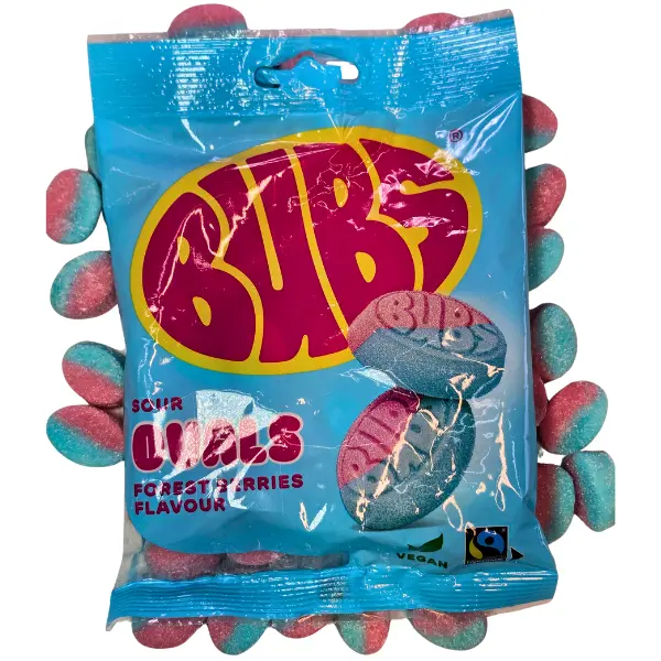 Bubs Forest Berries Foam Gummies - 90g Swedish Imported Sour Sugar Coated Bite-Sized Chewy Gummy Fruity Sweets, Gelatin-Free Filled Snack Candy, All Ages Treat, Ships Fresh to Your Door