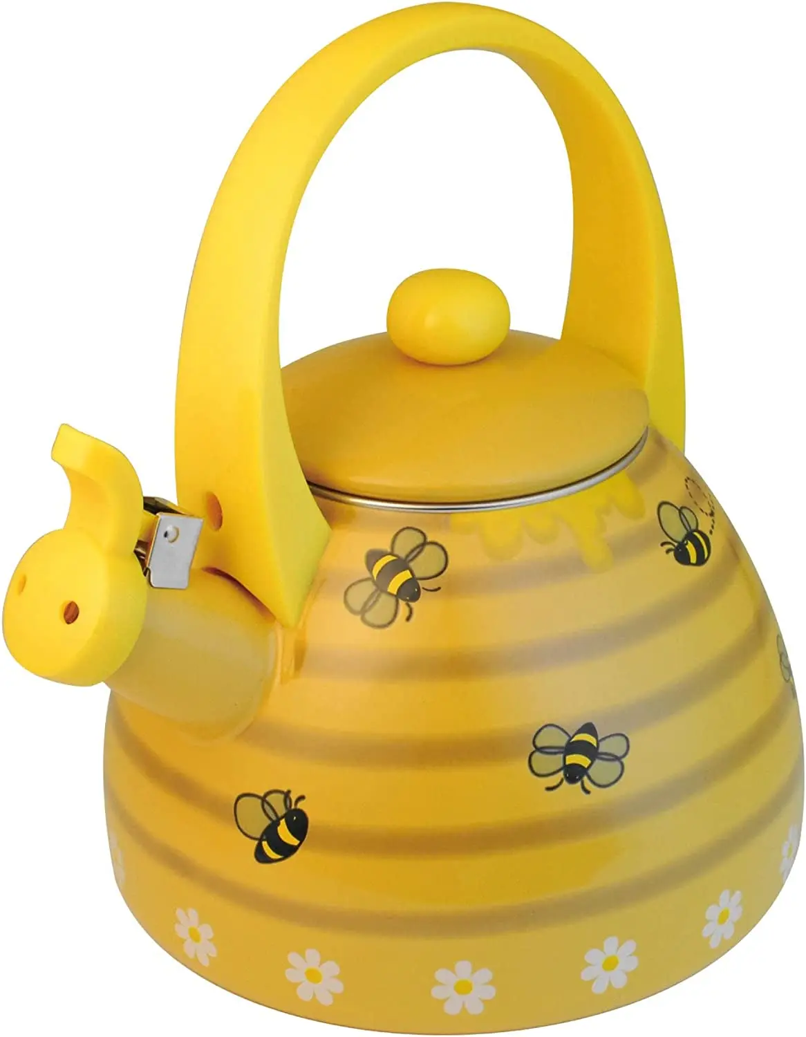 Whistling Tea Kettle for Stove Top Enamel on Steel Teakettle, Supreme Housewares Bee Hive Design Teapot Water Kettle Cute Kitchen Accessories Teteras (2.4 Quart, Bee Hive)