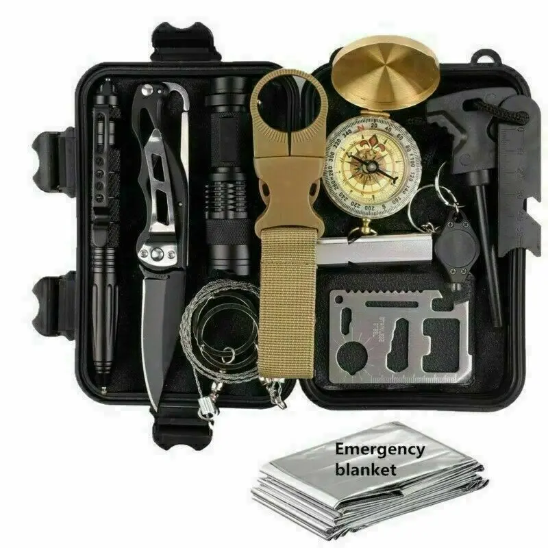 14-in-1 Emergency Survival Kit with Hard Case