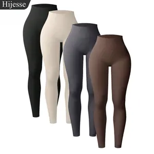 Hijesse 4 Packs Ribbed Seamless Leggings For Women-High Waisted TummyControl Butt Lifting Yoga Pants For Workout Athletic Running Cycling YogaPickleball Exercise Casual