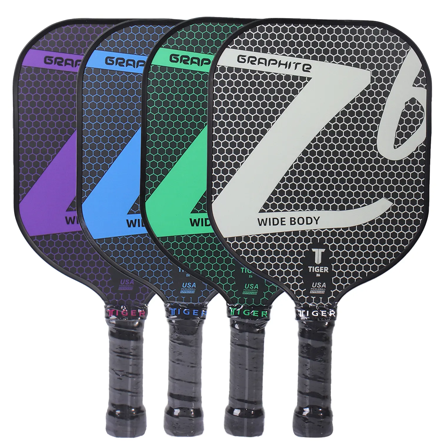 Tiger 16mm Fiberglass Pickleball Paddle - Unisex-Adults, Carbon Friction Surface, Cold Pressed PP Honeycomb Core, Cloth Pattern Finish, Power & Spin Control, Balance - Ideal Gift for Valentine's, Mother's, Father's Day