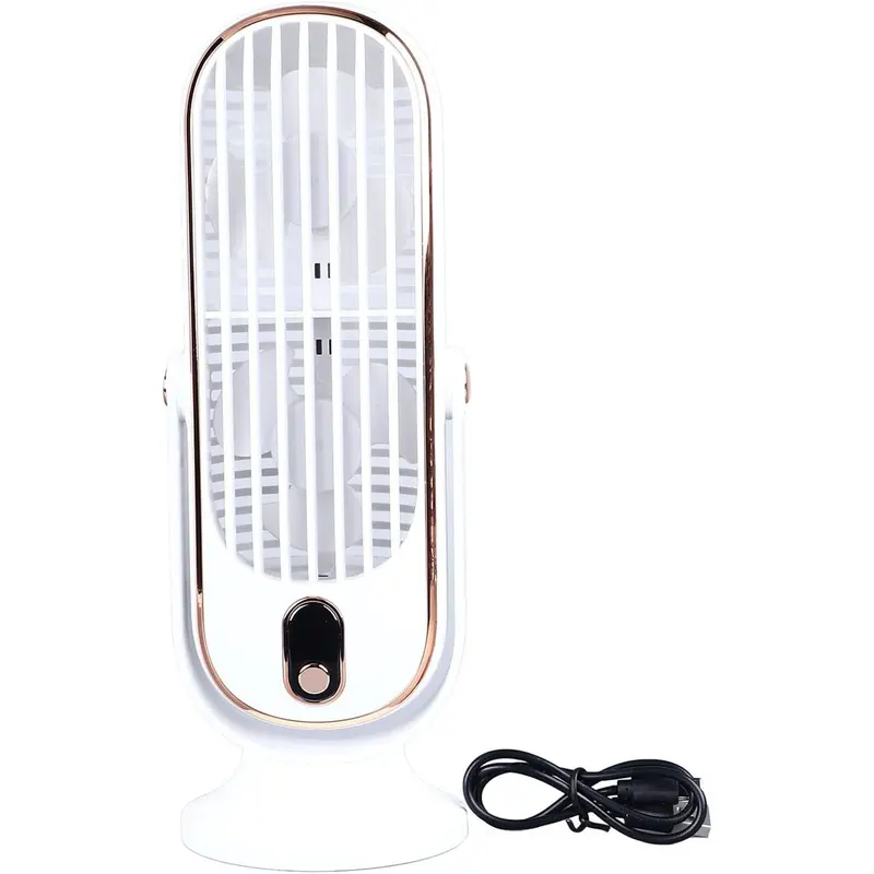 CHEOTIME Table Tower Fan, Portable USB Desk Fan 5 Gears Desktop Fans Quiet Small Personal Fan Brushless Motor Tower Fan Cooling Fan for Car Home Bedroom(White)