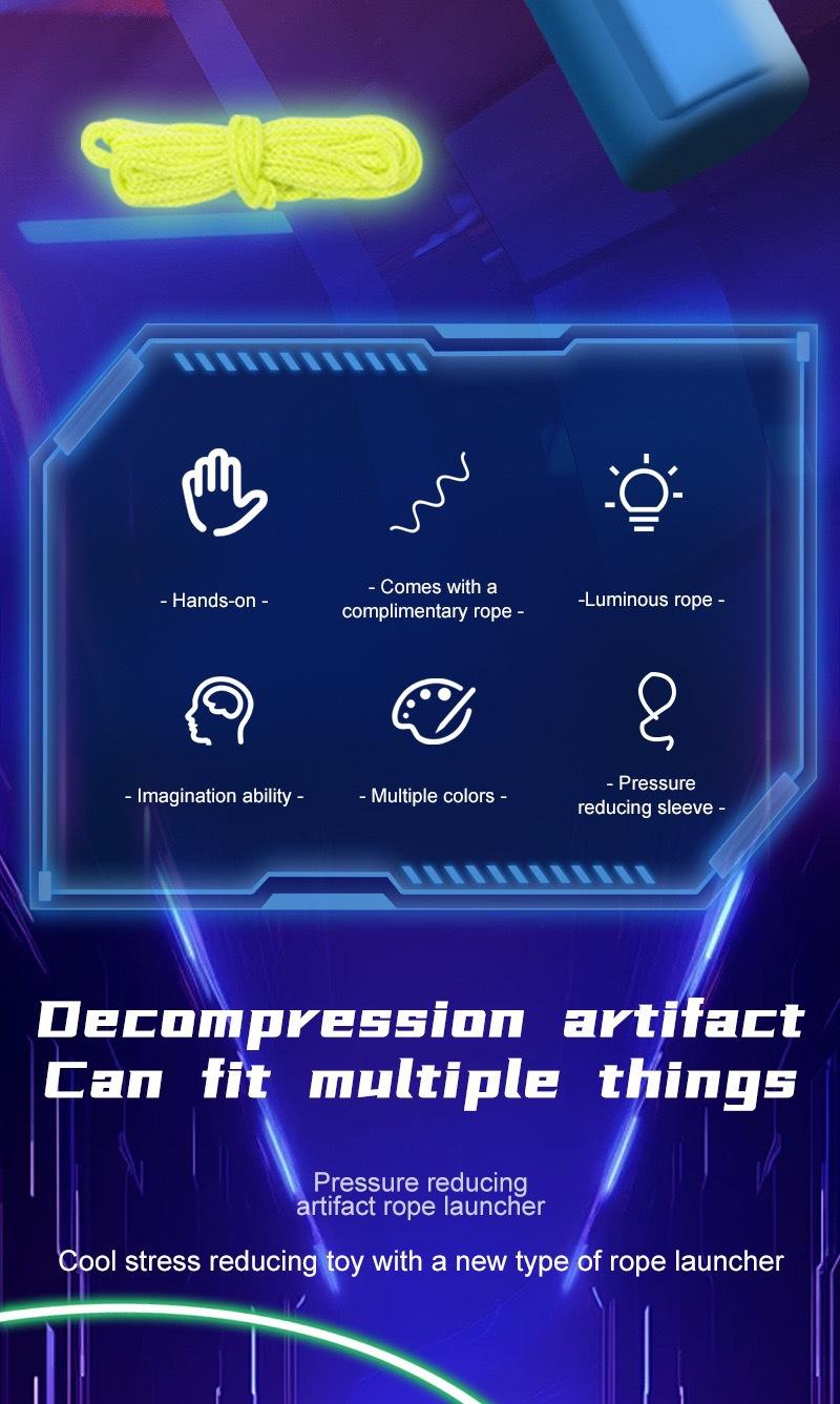 Electric Levitation Rope Launcher - USB Charging, Stress Relief & Imagination Toy for All Ages. Glowing Cords, Easy Launch Button, Great Gift