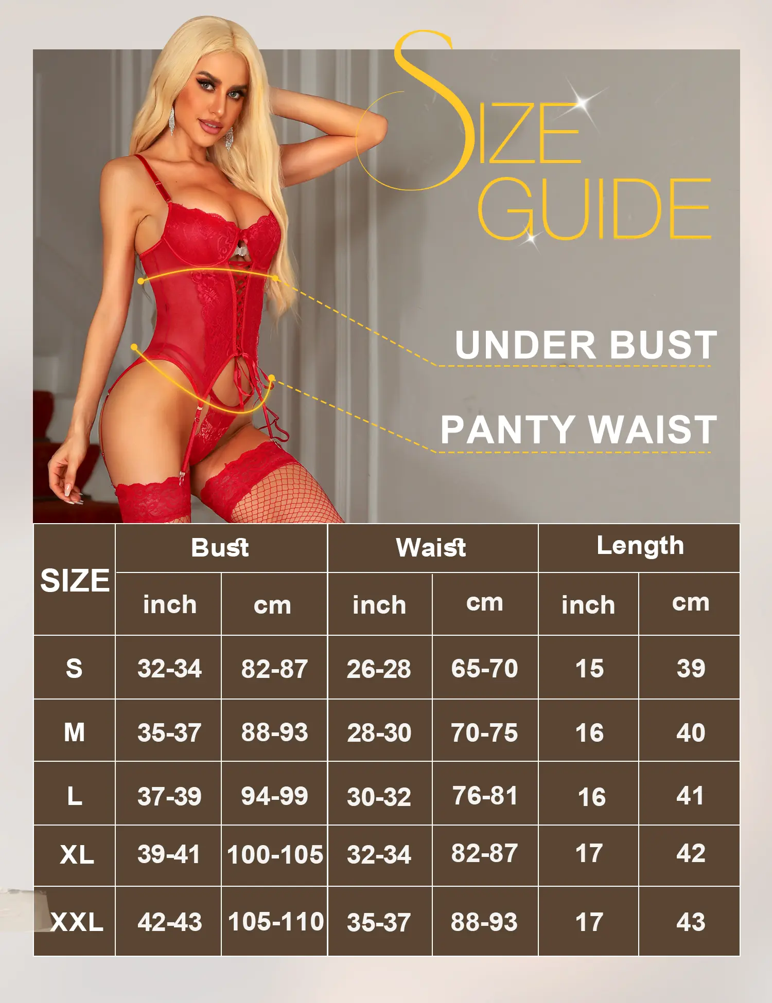 RSLOVE Women's 2-Piece Sexy Lace Lingerie Set - Fitted Garter Bodysuit, Exotic Teddy with Adjustable Straps, RSLOVE Women's 2-Piece Sexy Lace Lingerie Set - Fitted Garter Bodysuit, Exotic Teddy with Adjustable Straps,