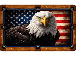 American Flag with Eagle Custom Pool Table Felt