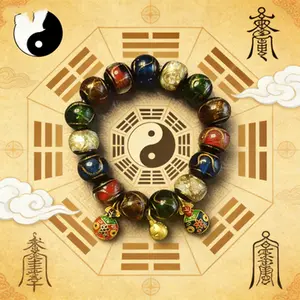 1- Positive Energy Fortune Beads - Multicolor Yin Yang Design for Good Luck and Positive Vibes