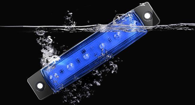 Nilight 10PCS 3.8” 6 LED Blue Indicator Light Truck Camper Side Marker Light Marine Boat Stern Light Yacht Kayak Sailboat Trailer Bus RV Clearance Light 12V DC
