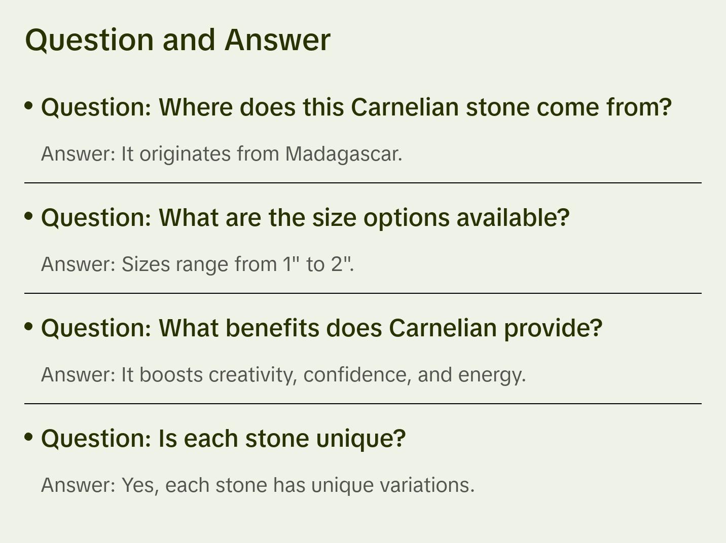 Raw Carnelian Stone - Grade B from Madagascar