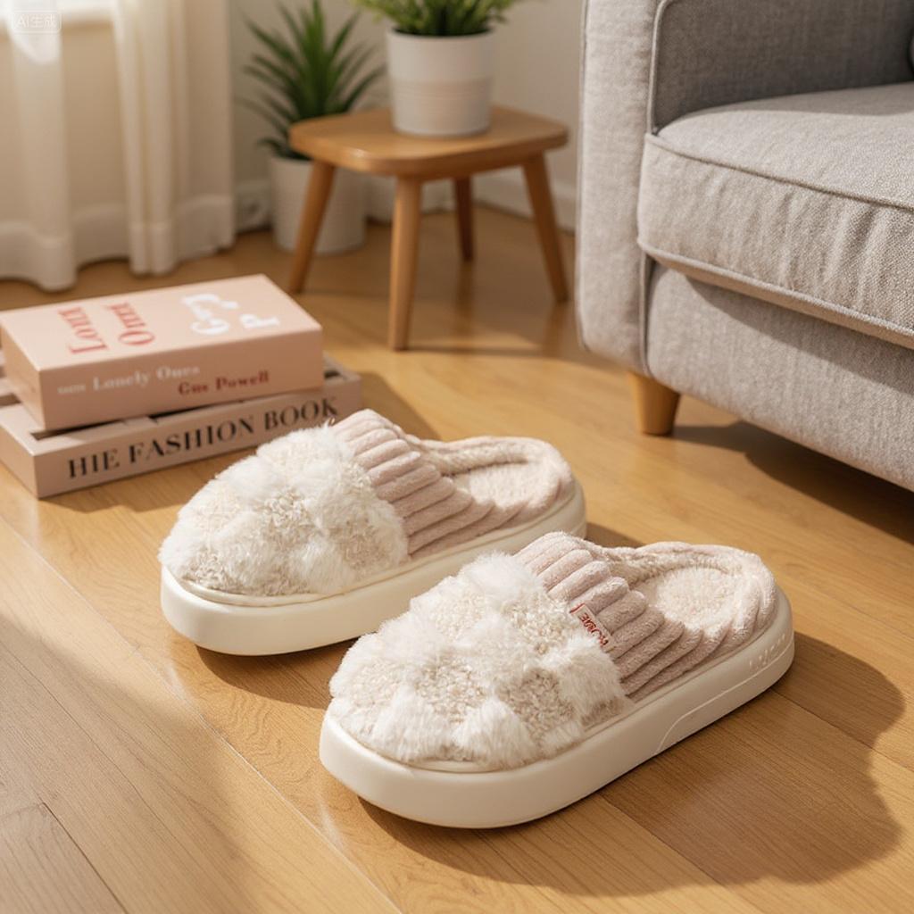 Cotton slippers for women, anti slip cashmere for warmth, monthly slippers for indoor home, cute and fluffy cotton mop Girl Footwear Flipflop Cotton slippers for women, anti slip cashmere for warmth, monthly slippers for indoor home, cute and fluffy cotton mop Girl Footwear Flipflop