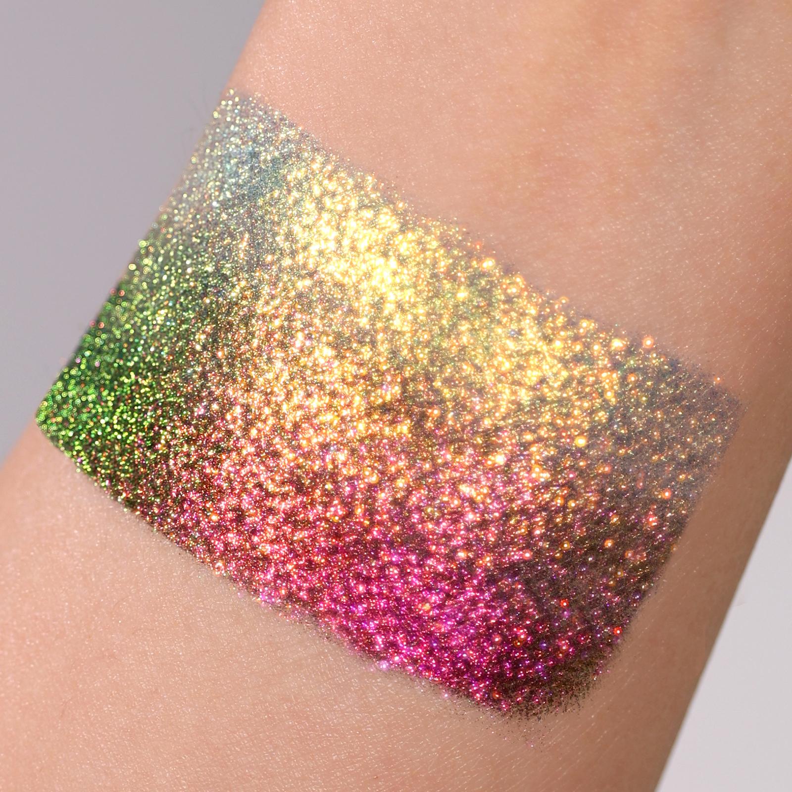 Diamond-patterned Chameleon Eyeshadow，Multichrome Face Highlighter Palette ,Multi-use, Long Lasting, High Pigment, Metallic Glitter Sparkling Eyeshadow Eyes Makeup Highlighter Radiance,Makeup Beginner Eyeshadow