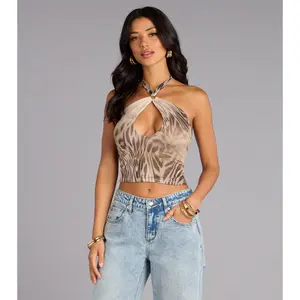 Wild Rhythm Halter Crop Top