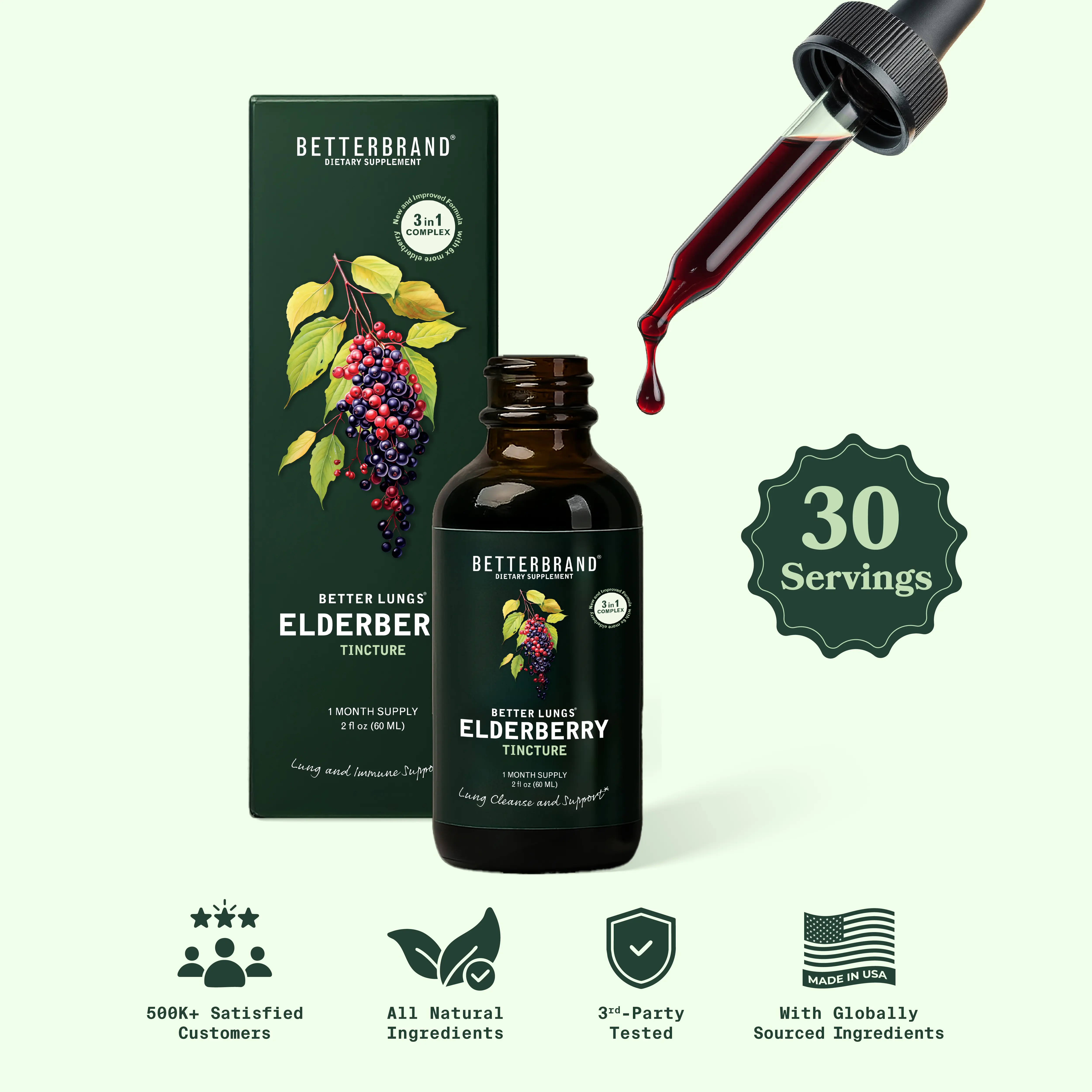 Betterbrand Elderberry Immunity Drops | Pure Elderberry Extract for Immunity Support and Cough & Cold Defense Respiratory Health Liquid Supplement