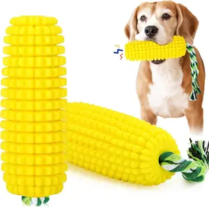 Interactive Squeaky Dog Chew Corn Toy for Aggressive Chewers Small Medium Large Breed Water Float Tooth Cleaning Tool Suitable for All Dog Sizes