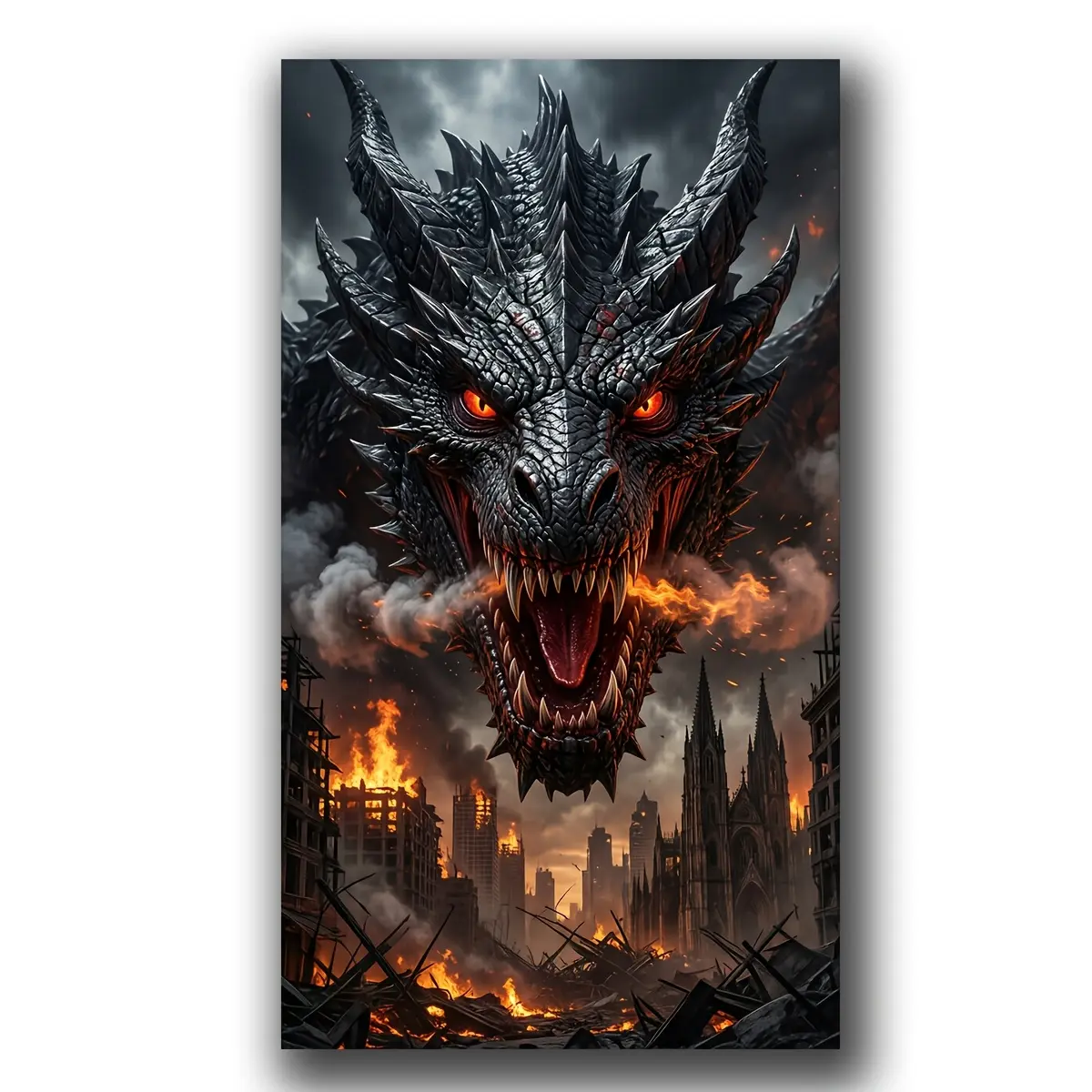 Black Dragon Diy Diamond Art Kits for Adults,Full Round Diamond Paintings,Diamond Mosaic Art,DIY Craft Kits,Gem Art and Crafts,Diamond Dots,Home Decor,Huge Size 40x70cm(15.74x27.55inch)