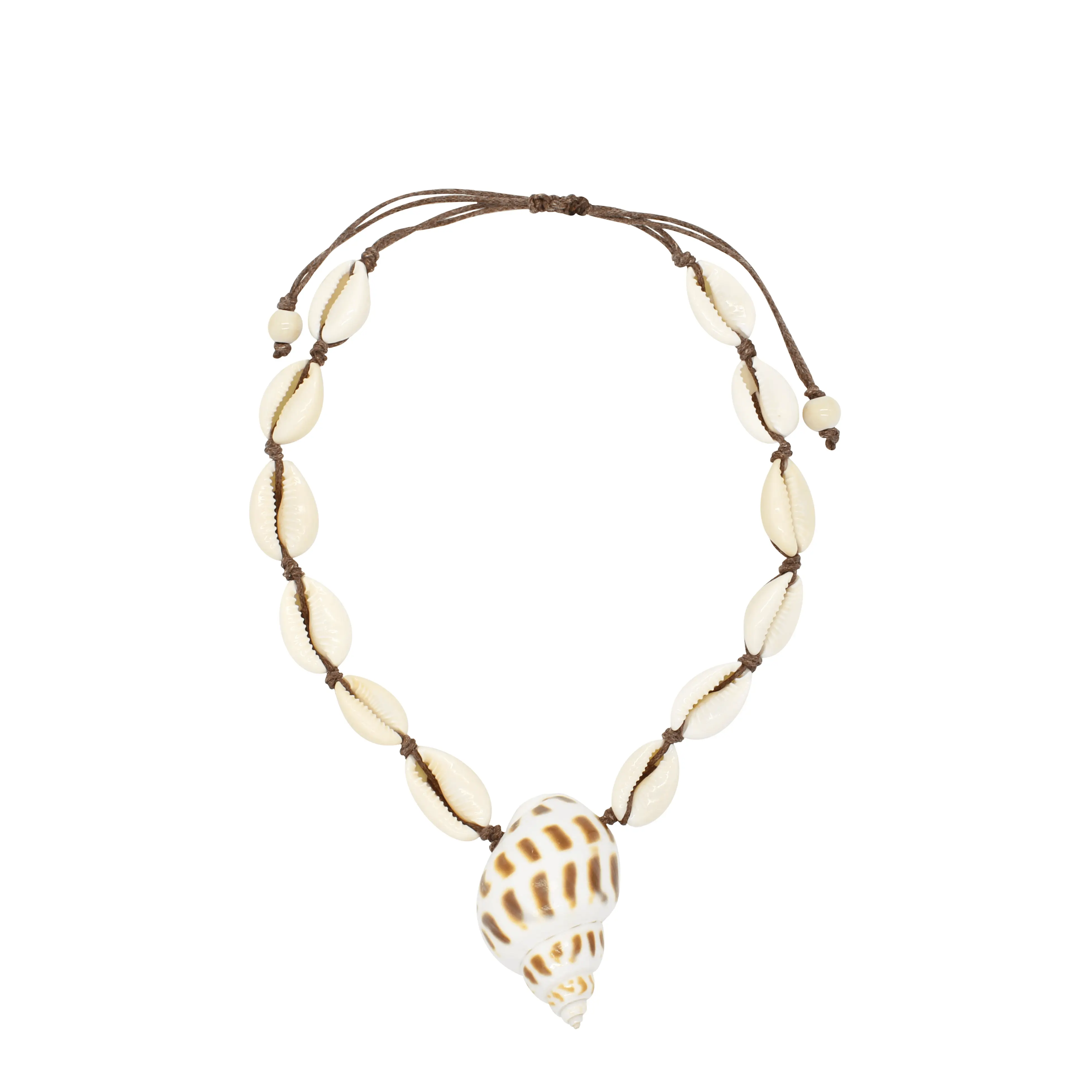 Isla - Cowrie Shells Choker With Brown Shell Pendant