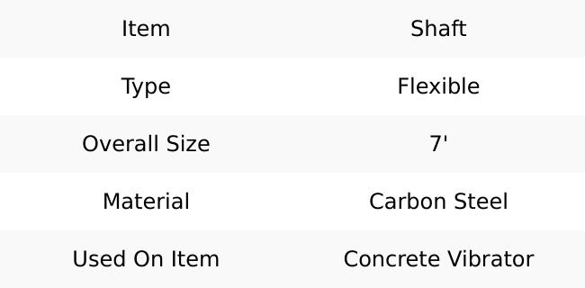 Oztec Industrial FS07OZ 7' Oztec Flexible Vibrator Shaft