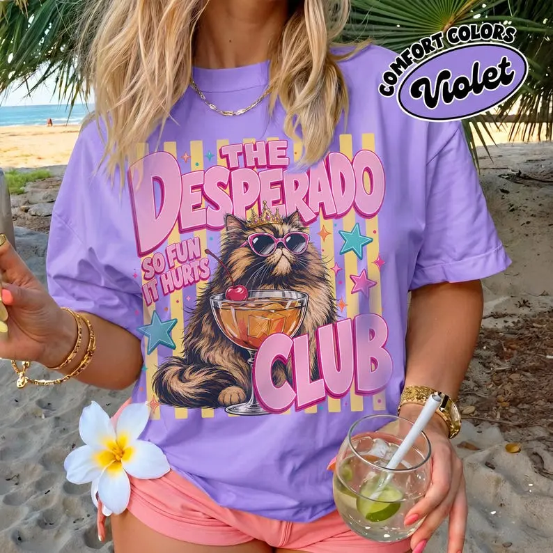 [Saleup to 75%] Comfort Colors Princess Donut Desperado Club Shirt, DCC Cat Graphic Tee, Dungeon Crawler Inspired Shirt, Funny Bookish Cat Lover Gift