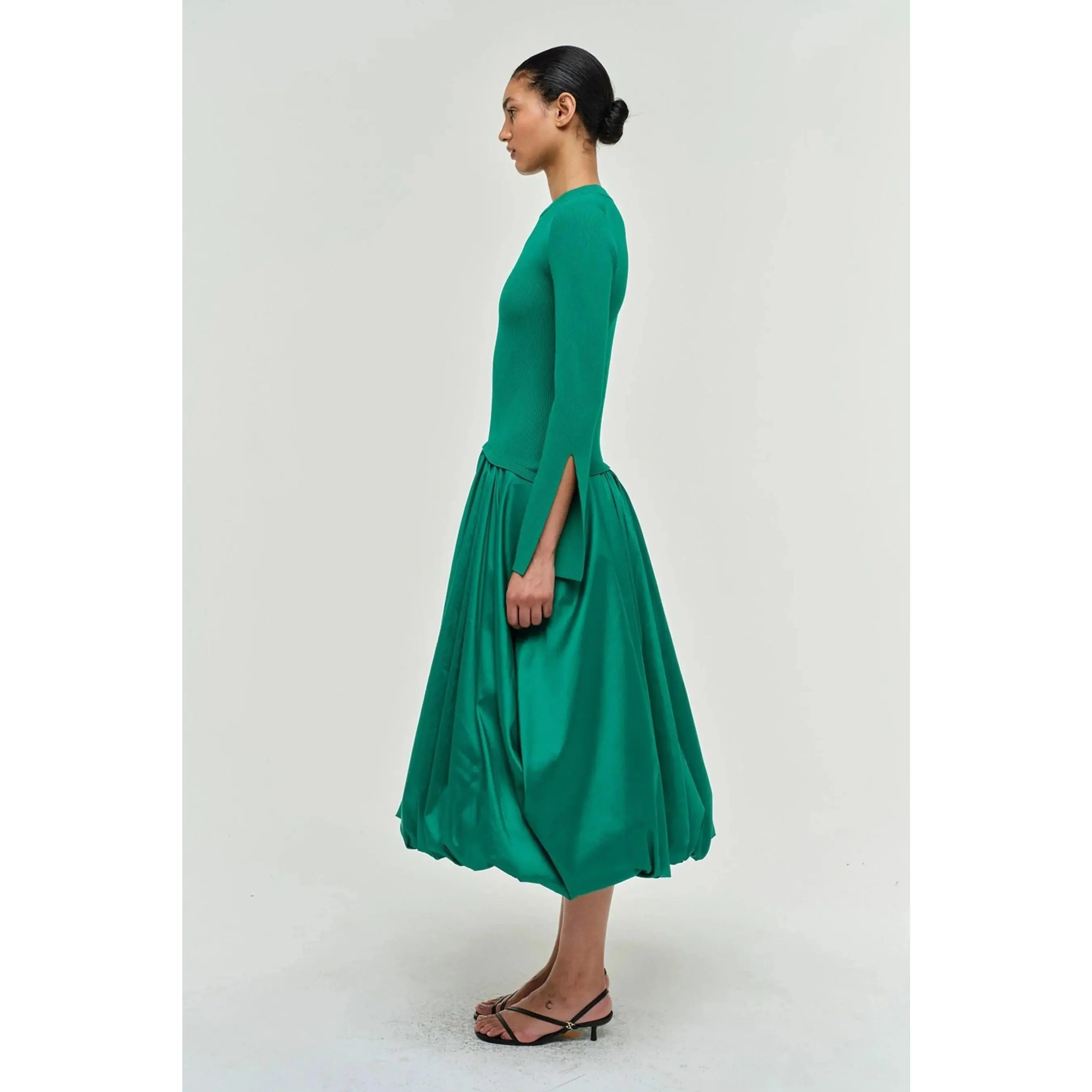 Kenlie Taffeta Knit Midi Dress Kelly Green - TikTok Shop