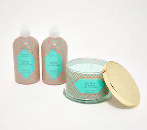 HomeWorx 18oz Candle & S/2 22oz Soaps Sand Dune
