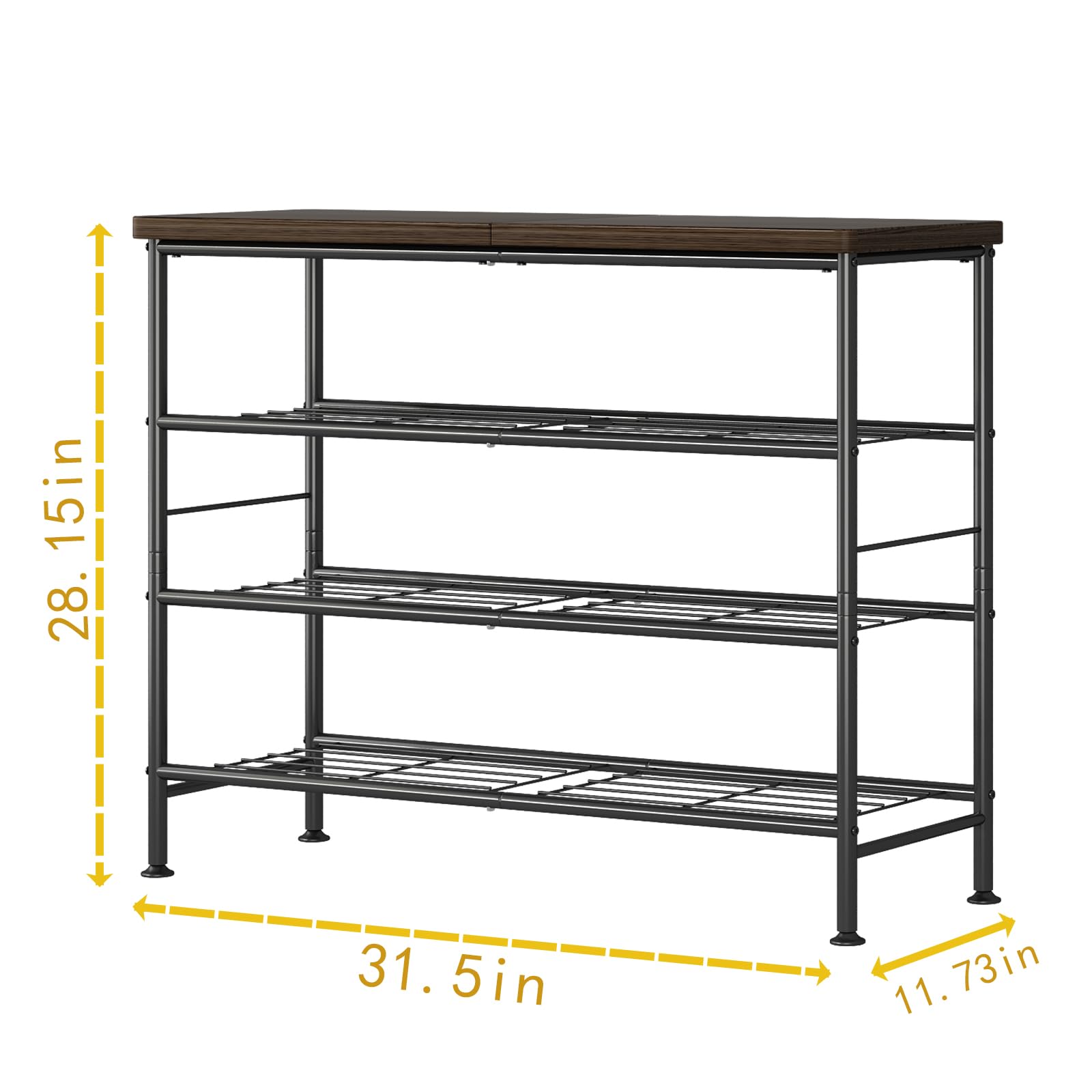 Shoe Rack Organizer, 4-Tier Large Capacity Shoe Rack for Closet, 16 Pairs Shoe Storage Shelf with MDF Top Board, for Entryway, Garage, Bedroom, Cloakroom Deals For You Days