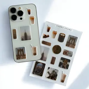 Quiet Luxury Stickers Collection | 3D Epoxy Phone Stickers Set – Waterproof Domed Decals for Phone, Laptop Glossy Bubble Stickers