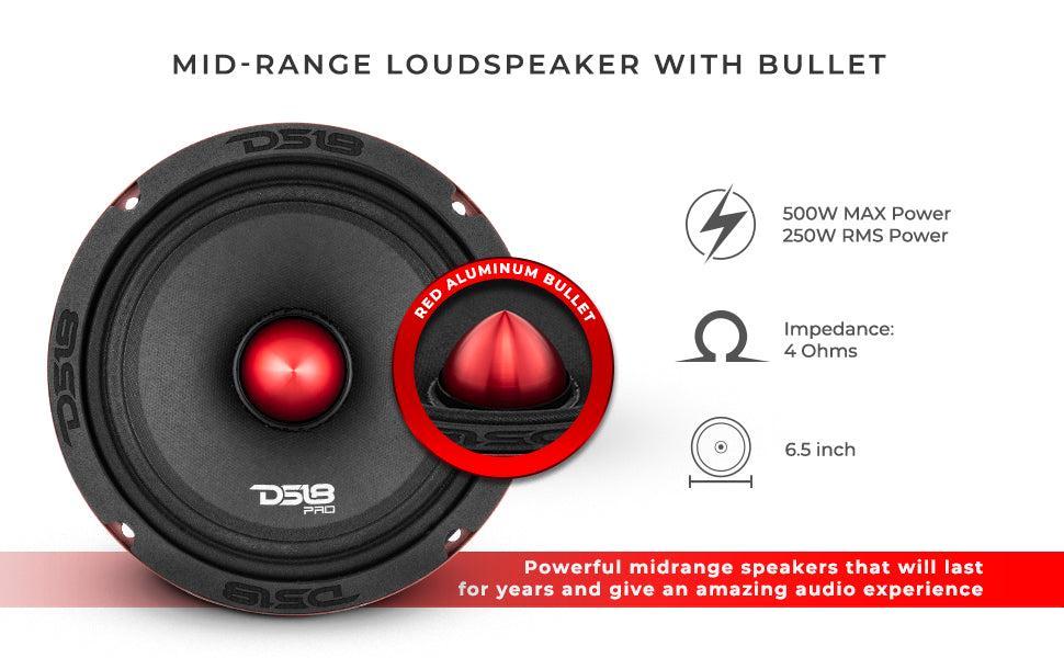 PRO-X 6.5" Mid-Range Bullet Loudspeaker 250 Watts Rms 4-Ohm