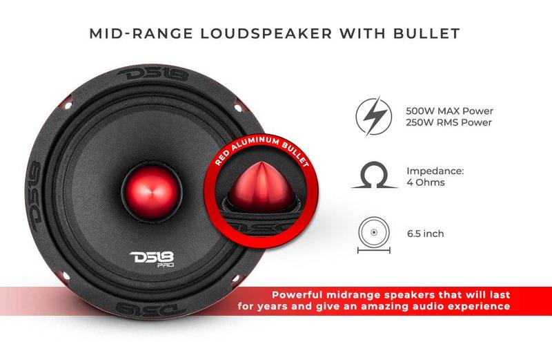 PRO-X 6.5" Mid-Range Bullet Loudspeaker 250 Watts Rms 4-Ohm
