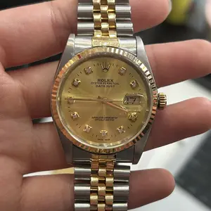 Rolex Datejust 36mm 18k Yellow Gold & Steel Fluted Bezel Custom Yellow Dial 16233 WHP040399