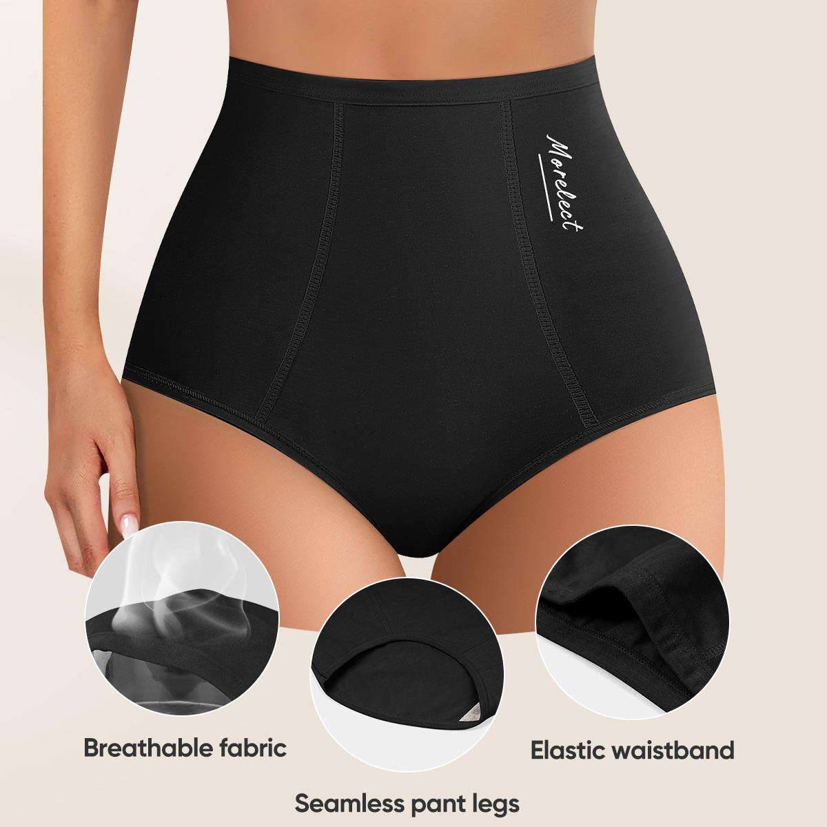 【Soft Cotton】Morelect 4/6/8 Pcs Women's High-Waisted Underwear, Breathable & Comfortable Panties,Classic Briefs with Signature Logo, Solid Color Panty for Year-Round Wear,S-XXXL SpringStatements