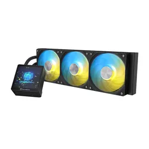 Curved All-in-One CPU Water Cooler SilverStone Frost Knight 360 Elite LCD MAX BLACK ARGB third monitor Smart Digital Display ARGB Temperature Display Screen ultrawide screen gaming accessories strimmer cables