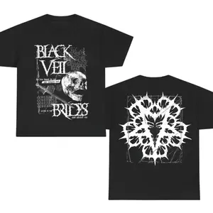 Black Veil Brides Gothic Skull T-Shirt – Alternative Metal Band Double-Sided Shirt for Fans, shirts men, shirts women.