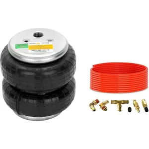 TORQUE Universal Air Spring Bag with Internal Jounce Bumper Replacement 1/2" NPT Single Port Double Bellow Standard D2500 Air Ride Strut (Replaces Air Lift Dominator 2500 D2500) (TR5902P + TR2014AS)