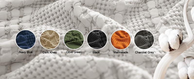 PHF 100% Cotton Waffle Pillow Shams, Soft Skin-Friendly Pillowcases, No Filling, Aesthetic Woven and Breathable Waffle Weave Pillow Case Covers for Bed