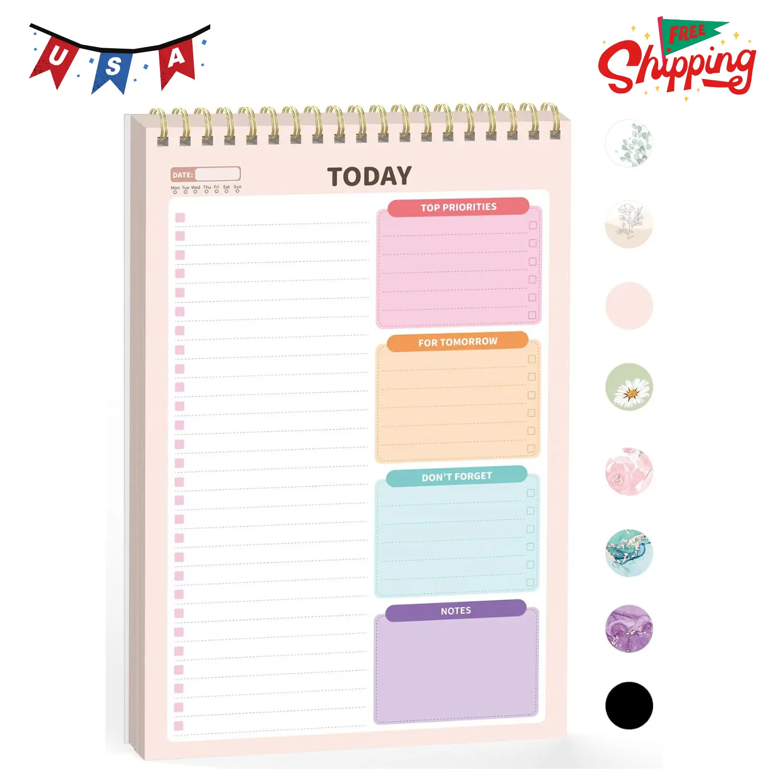 To Do List Notepad (6.5 x9.8), Undated Daily Planner Organizer for Tasks Checklist