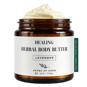 Herbs of Eden Organic Herbal Body Butter with Castor Oil Deep Hydration, Soothing & Moisturizing Skin Care, Face and Body for Dry, Irritated Skin, All Ages and Skin Types with Castor Oil Lotion Alternative