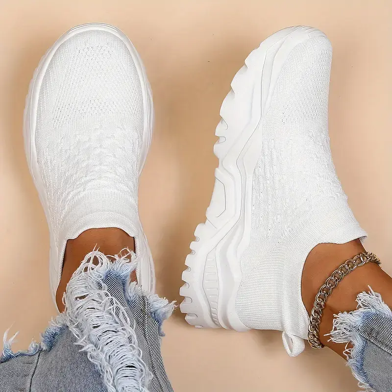 Women's  Lace Up Low TopCasual Sneakers shoes for health carre workers Nurse shoes for womenSummer Autumn Sneakers Comfortable Ankle SocksShoes Knitted Sports Running Shoes Back to School Season back to school shoes casual shoes without LACES sohochic